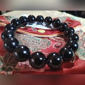 📌AUSTRALIAN TOURMALINE STRETCH BEADED BRACELET LARGE- 12 MM.